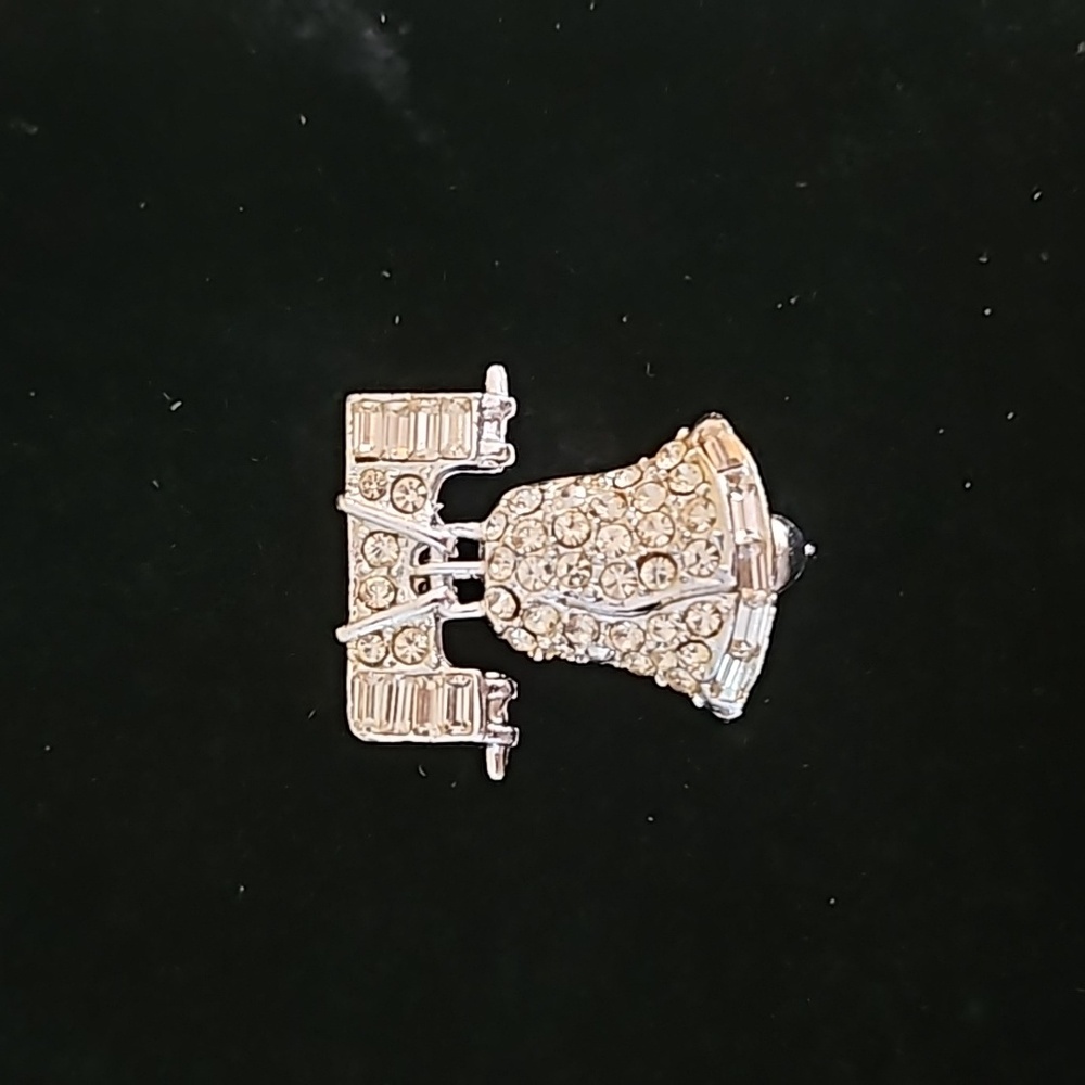 Rhinestone Liberty Bell brooch